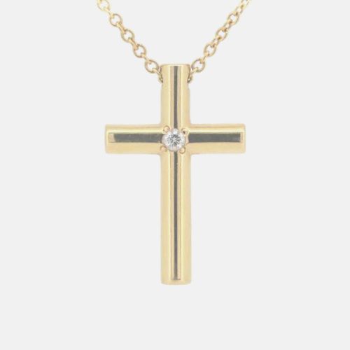 Tiffany & Co. 18k Yellow Gold Diamond Cross Pendant Necklace - Tiffany & Co. - Modalova