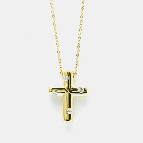 Tiffany & Co. 18K Yellow Gold and Diamond Etoile Cross Pendant Necklace - Tiffany & Co. - Modalova