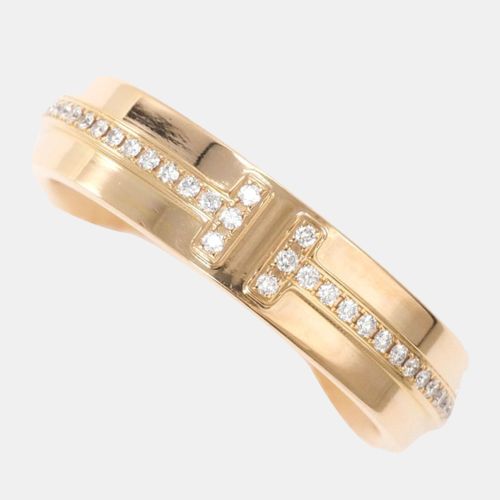 Tiffany & Co. 18K Rose Gold and Diamond T Two Band Ring EU 47.5 - Tiffany & Co. - Modalova