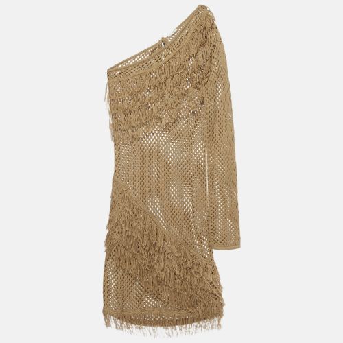 Tularosa Tan Crochet One Shoulder Peek A Boo Mini Dress L - Tularosa - Modalova