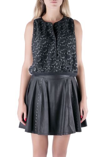 Yigal Azrouel Jet Optic Paisley Embroidered Lace Crop Top M - Yigal Azrouel - Modalova