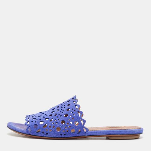 Alaia Purple Suede Mina Vienne Flat Slides Size 40 - Alaia - Modalova