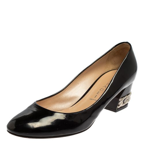 Casadei Black Patent Leather Block Heel Pumps Size 39 - Casadei - Modalova