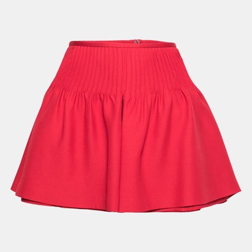 Valentino Red Wool & Silk Pintucked Shorts S - Valentino - Modalova