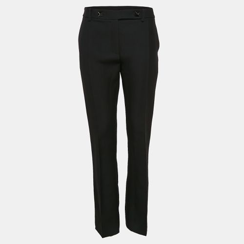 Valentino Black Wool and Silk Stud Buttoned Waist Trousers M - Valentino - Modalova