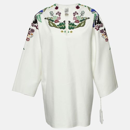 Valentino White World Arazzo Embroidered Cotton Kaftan Dress S - Valentino - Modalova