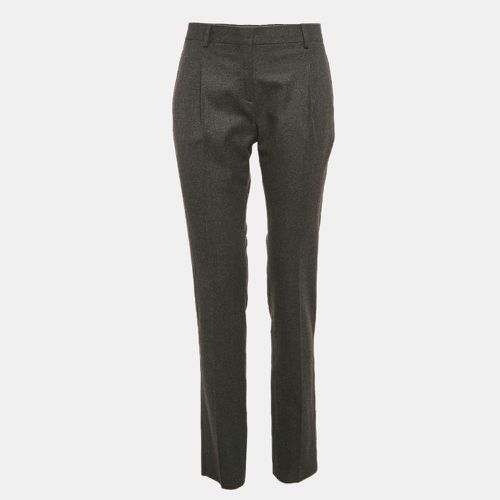 Valentino Charcoal Grey Felt Wool Tapered Trousers S - Valentino - Modalova