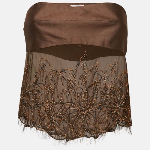 Embellished Cotton and Silk Strapless Top M - Valentino - Modalova