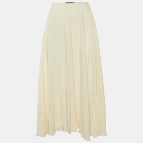 Valentino Cream Silk Pleated Midi Skirt M - Valentino - Modalova