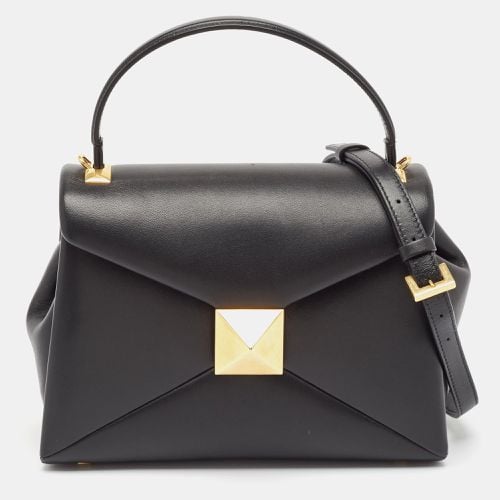 Valentino Black Leather Small One Stud Top Handle Bag - Valentino - Modalova