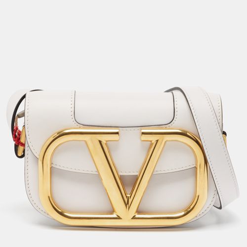 Valentino White Leather Small Supervee Crossbody Bag - Valentino - Modalova