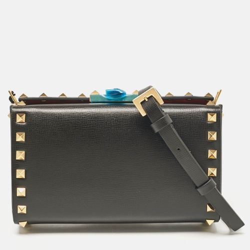 Leather Rockstud Alcove Clutch - Valentino - Modalova