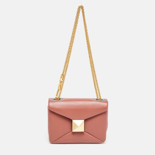 Valentino Old Rose Leather One Stud Chain Shoulder Bag - Valentino - Modalova