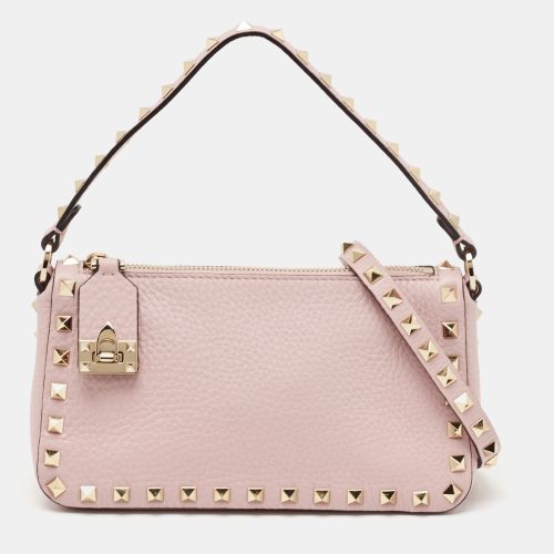 Lilac Leather Small Rockstud Top Handle Bag - Valentino - Modalova