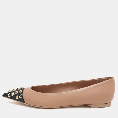 Valentino x Alcove Beige Leather Rockstud Cap Toe Ballet Flats Size 37 - Valentino - Modalova