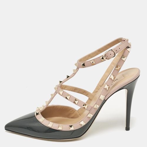 Valentino Beige/Grey Leather and Patent Leather Rockstud Pumps Size 41 - Valentino - Modalova