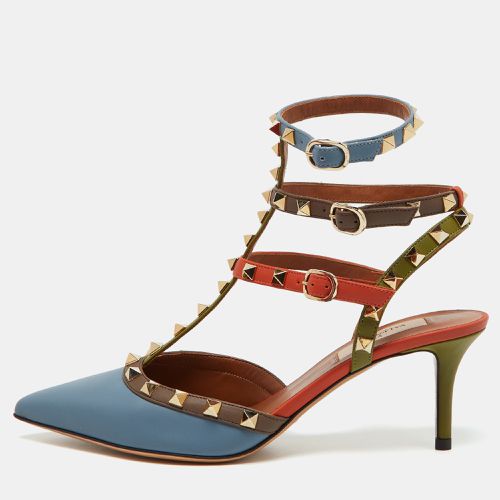 Valentino Multicolor Leather Rockstud Ankle Strap Pumps Size 39 - Valentino - Modalova