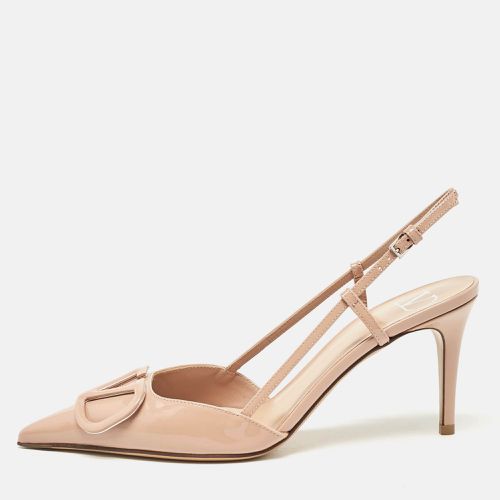 Dusty Patent Leather VLogo Slingback Pumps Size 38 - Valentino - Modalova