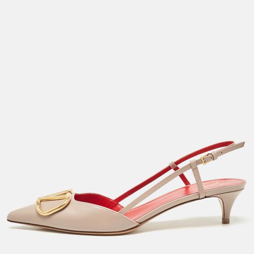 Dusty Leather VLogo Slingback Pumps Size 38 - Valentino - Modalova