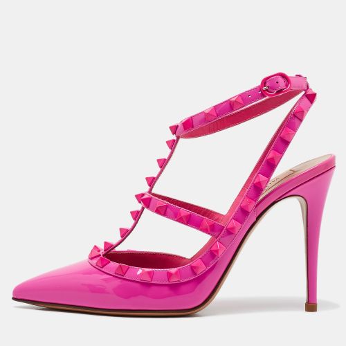 Valentino Fuchsia Patent Leather Rockstud Caged Pumps Size 38 - Valentino - Modalova