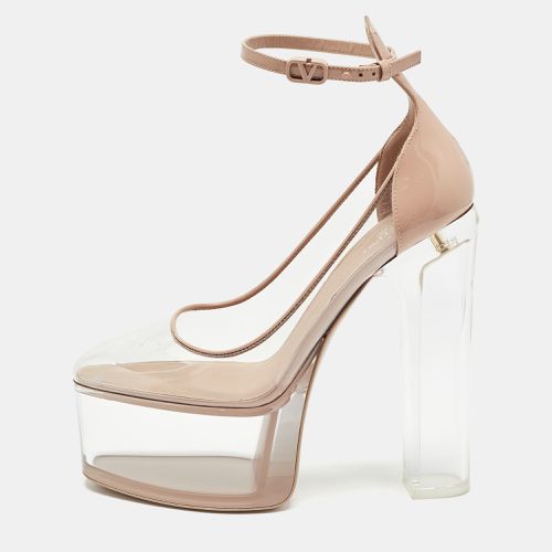 Valentino Beige/Transparent PVC and Leather Platform Pumps Size 38.5 - Valentino - Modalova