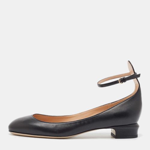 Valentino Black Leather Ankle Strap Ballet Flats Size 39 - Valentino - Modalova