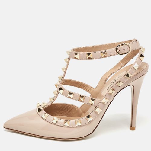 Valentino Dusty Pink Patent Leather Rockstud Ankle Strap Pumps Size 35 - Valentino - Modalova