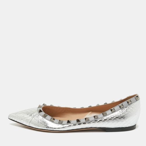 Embossed Python Rockstud Ballet Flats Size 37.5 - Valentino - Modalova