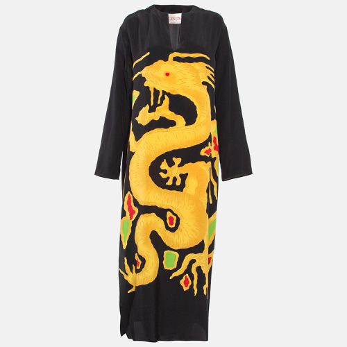 Valentino Multicolor Dragon Print Crepe de Chine Silk Midi Dress M - Valentino - Modalova