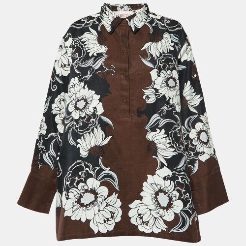 Street Flowers Daisyland Print Cotton & Silk Shirt Dress M - Valentino - Modalova