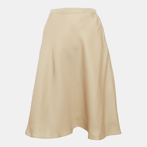 Valentino Beige Silk Flared Knee-Length Skirt L - Valentino - Modalova