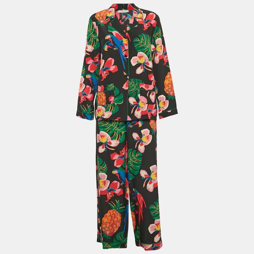 Valentino Black Tropical Print Silk Shirt and Pants M - Valentino - Modalova