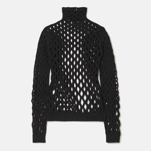 Valentino Black Mesh Knit High Neck Sweater L - Valentino - Modalova