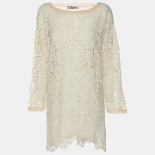 Valentino Cream Lace Knit Fabric Sweater L - Valentino - Modalova