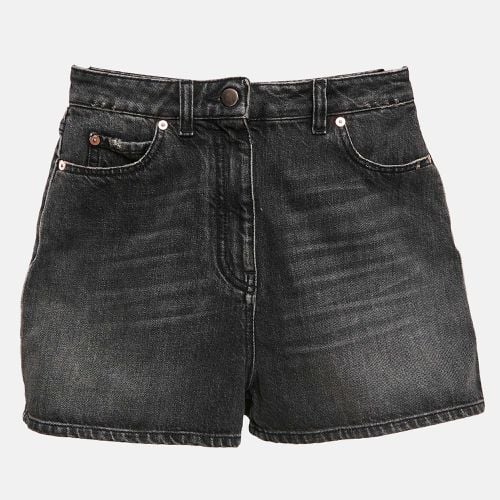 Valentino Black Distressed Denim Shorts M - Valentino - Modalova