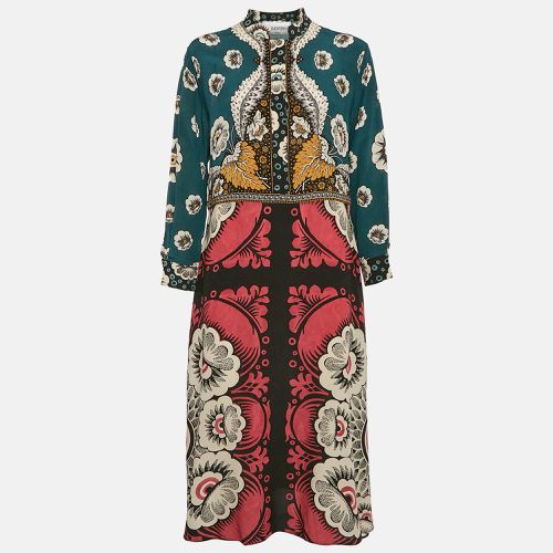 Printed Silk Full Sleeve Midi Dress M - Valentino - Modalova