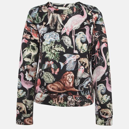 Valentino Black Animal Fantasy Print Neoprene Sweatshirt L - Valentino - Modalova