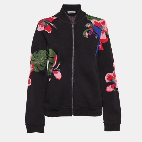 Valentino Black Tropical Intarsia Knitted Bomber Jacket L - Valentino - Modalova