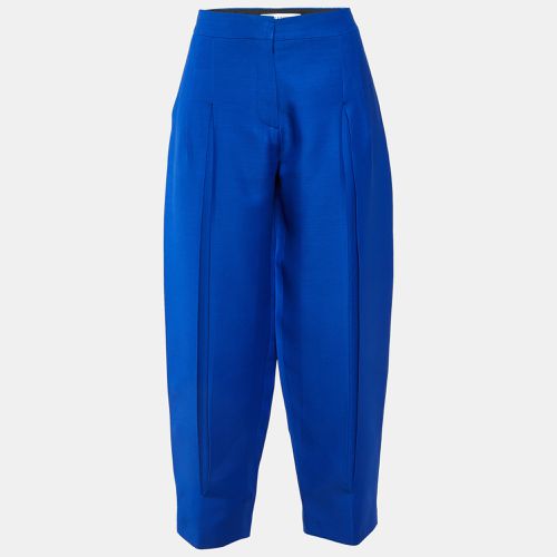 Valentino Blue Wool & Silk Pleated Tapered Trousers M - Valentino - Modalova