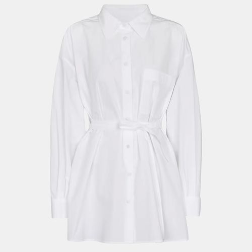 Valentino White Cotton Waist Tie Shirt XS - Valentino - Modalova