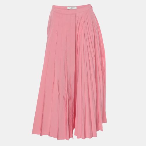 Valentino Pink Cotton Blend Pleated Skirt S - Valentino - Modalova