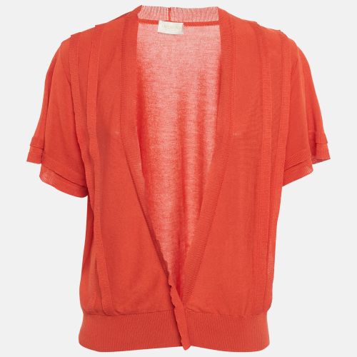 Valentino Red Cotton Blend Button Front Cardigan M - Valentino - Modalova
