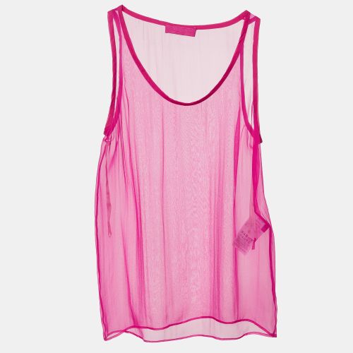 Valentino Pink Silk Sheer Sleeveless Top XS - Valentino - Modalova