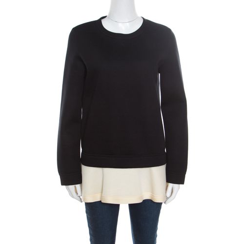 Valentino Black Contrast Flared Hem Detail Sweatshirt S - Valentino - Modalova