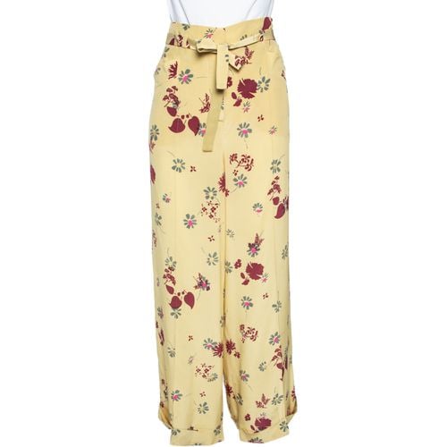 Crepe de Chine Floral Print Palazzo Pants L - Valentino - Modalova