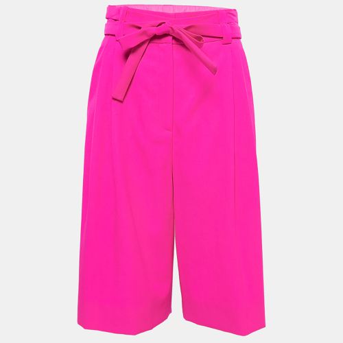 Valentino Neon Pink Wool Pleated Knee-Length Shorts S - Valentino - Modalova