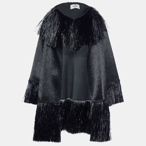 Valentino Black Synthetic Fringed Overcoat S - Valentino - Modalova