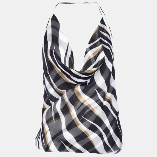 Valentino White/Black Printed Silk Cross Strap Camisole Top M - Valentino - Modalova