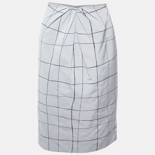 Valentino Grey Checked Faille Knee Length Skirt M - Valentino - Modalova