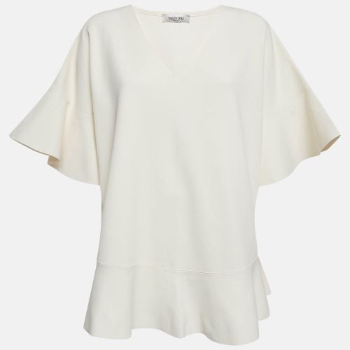 Valentino Off-White Knit Oversized Top M - Valentino - Modalova